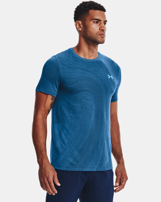 Men's UA Seamless Surge Short Sleeve, Blue, pdpMainDesktop image number 0